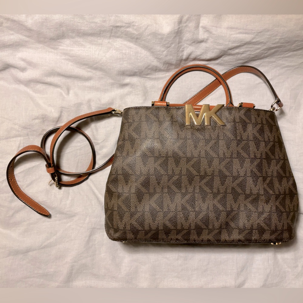 Michael Kors Crossbody Bag Gold/Dark Brown
